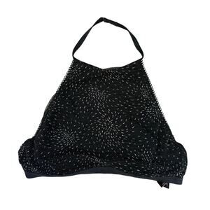 Victoria’s Secret Black High Neck Halter Shimmer Bralette Top Size S